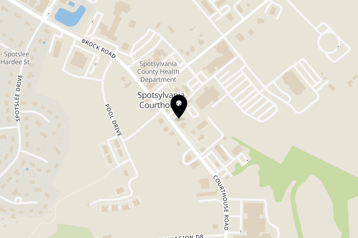 Map showing the location of Courthouse Cafe on 8955 Courthouse Rd in Spotsylvania Courthouse